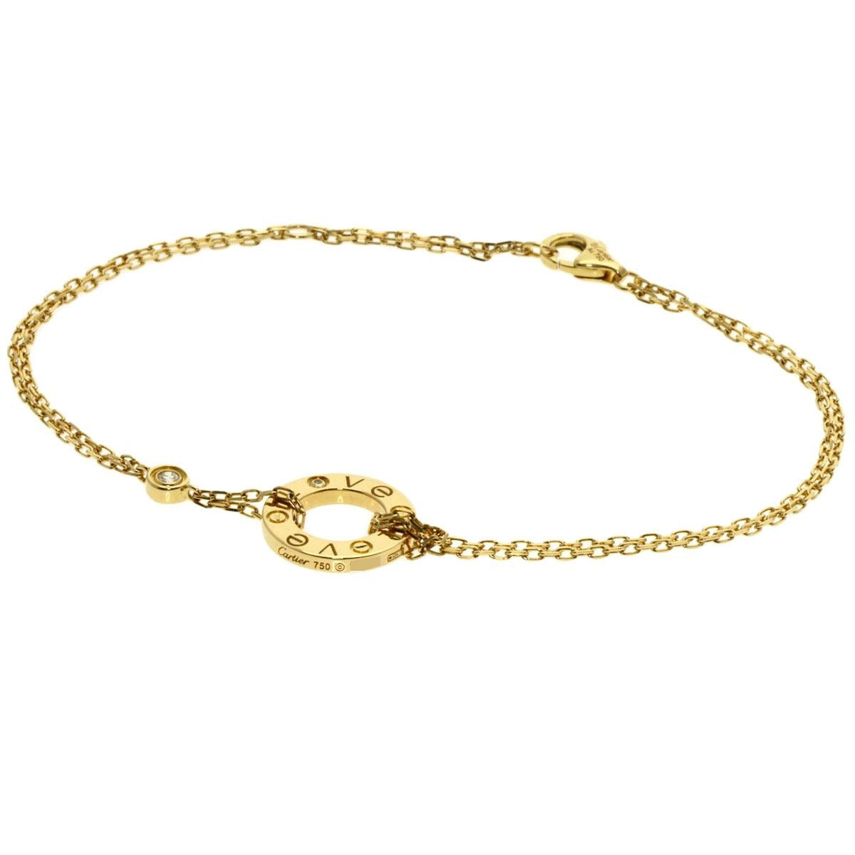 Cartier Love Circle Diamond Bracelet 18K Yellow Gold