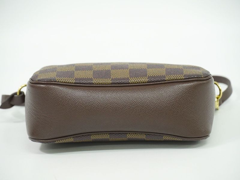 Authentic Louis Vuitton LV Trousse Makeup Damier Ebène Accessory Pouch Handbag