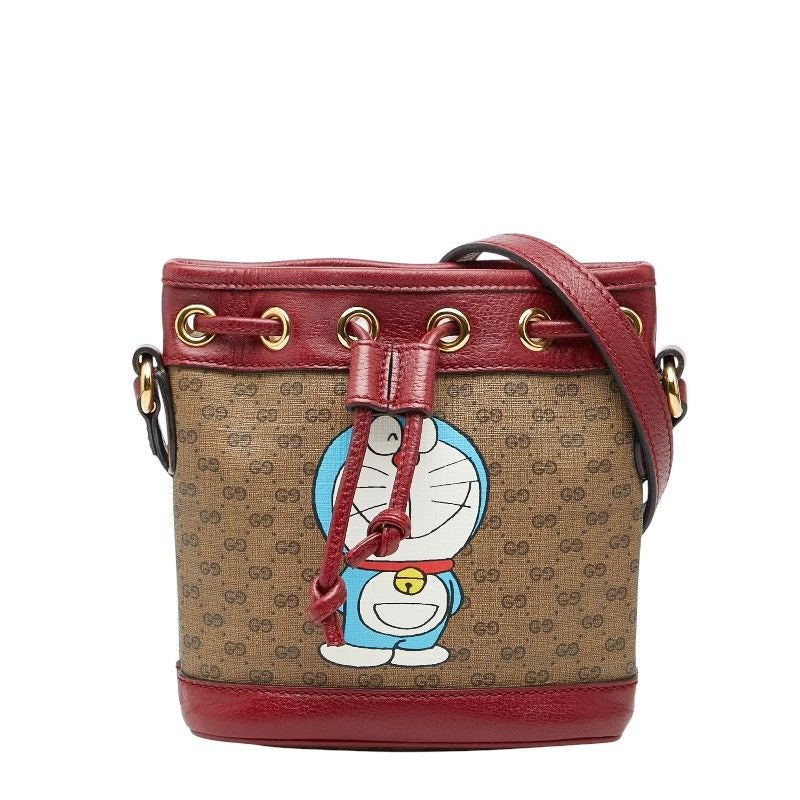 Gucci Doraemon Micro GG Supreme Mini Bucket Bag Crossbody