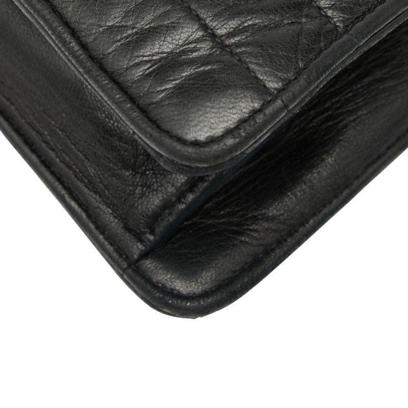 Chanel Coco Mark Crossbody Shoulder Bag Black Lambskin Women Chanel