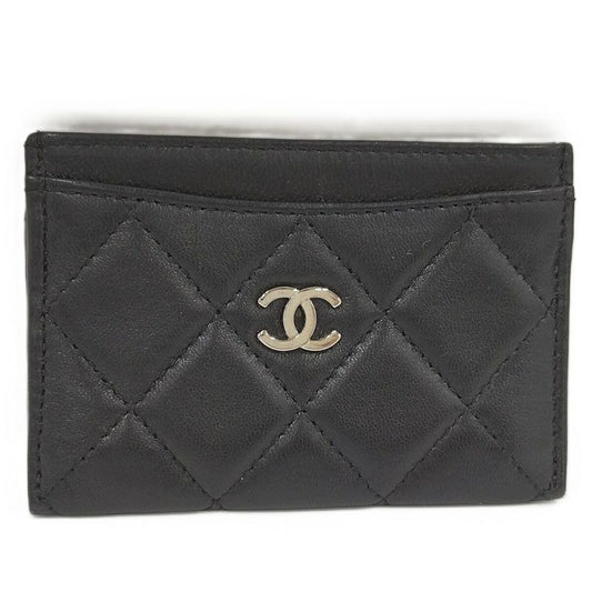 Chanel Classic Card Case Holder Quilted Leather Black Ap0213