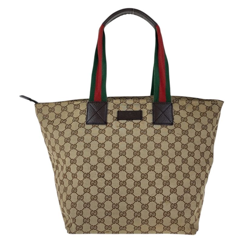 Gucci Sherry Line Beige Brown GG Canvas/leather 131231 Tote Bag Shoulder Bag