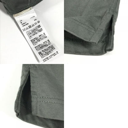 Hermes Short Sleeve T-shirt Horse Leather Patch Leather Tag Cotton Gray Khaki