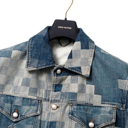 2024ssLouis Vuitton Damier Classic Denim Jacket Denim Jacket Size 50