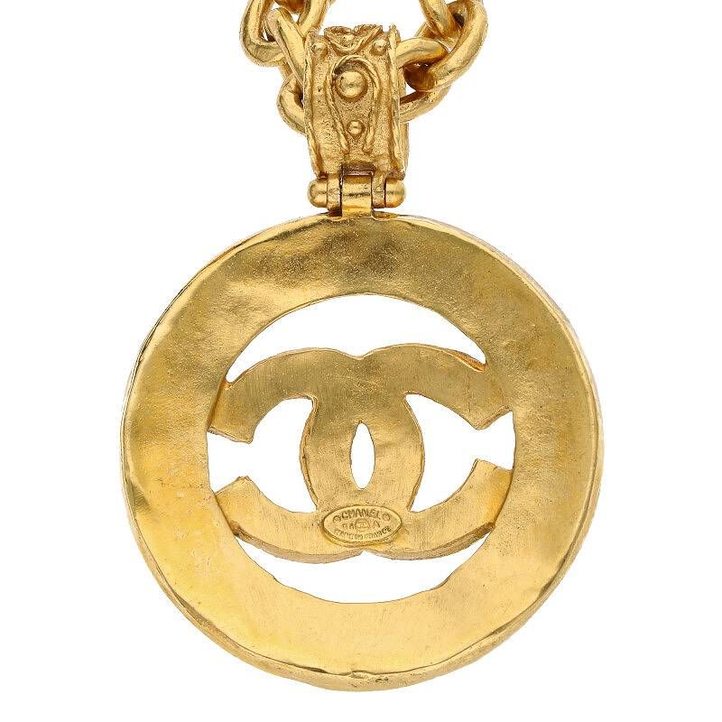Chanel Coco Mark Gripore Color Stone Necklace Men's
