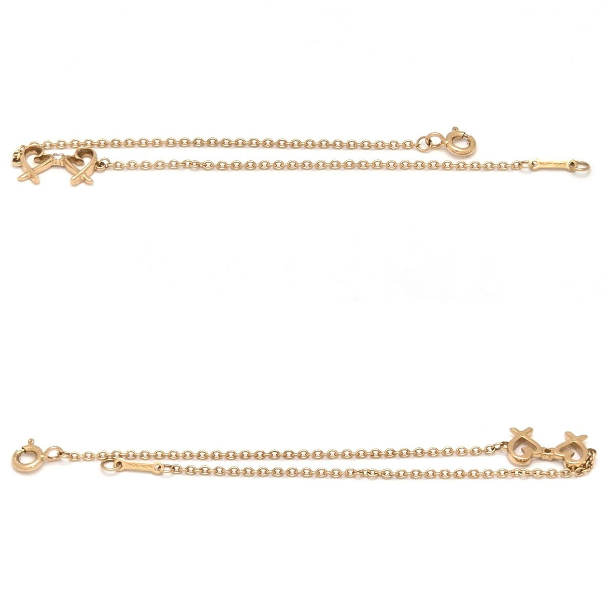 Tiffany & Co Double Rubbing Heart Bracelet Small 18K Yellow Gold — view 3