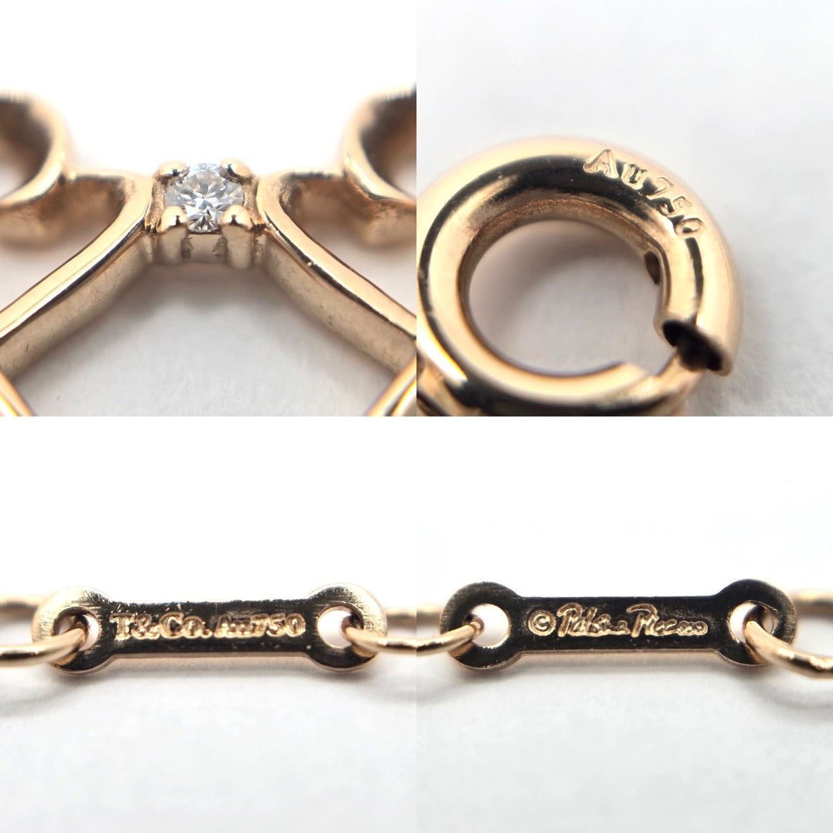 Tiffany & Co Double Rubbing Heart Bracelet Small 18K Yellow Gold — view 6