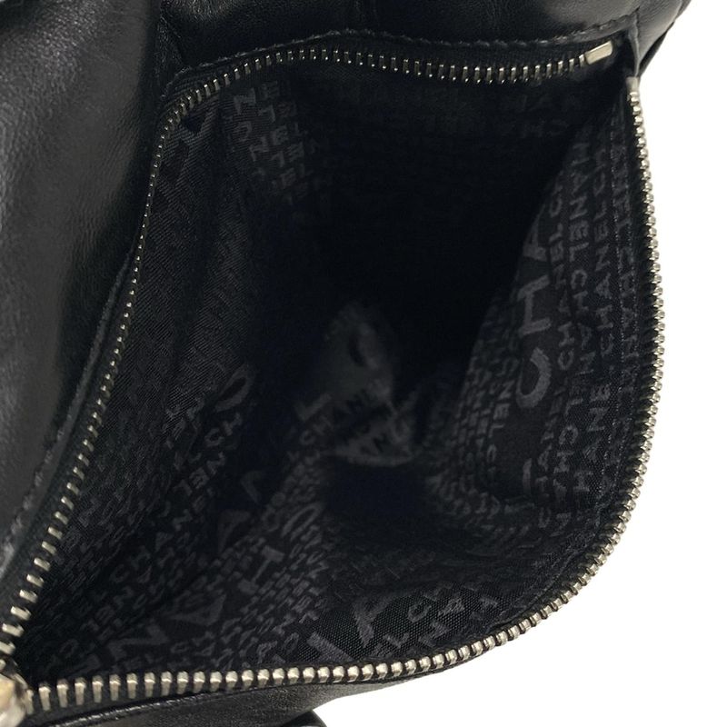 Chanel Shoulder Bag Jacket Black Silver Hardware / Coco Mark / Matelasse