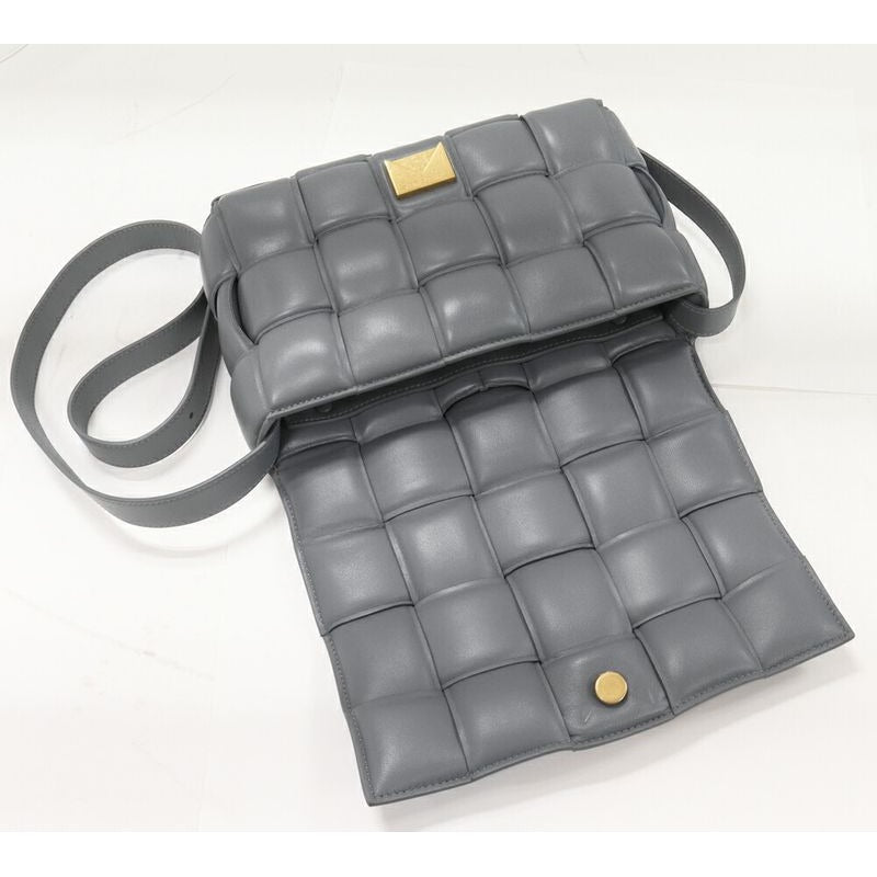 Bottega Veneta Shoulder Bag Small Patted Cassette Lambskin Gray — view 4