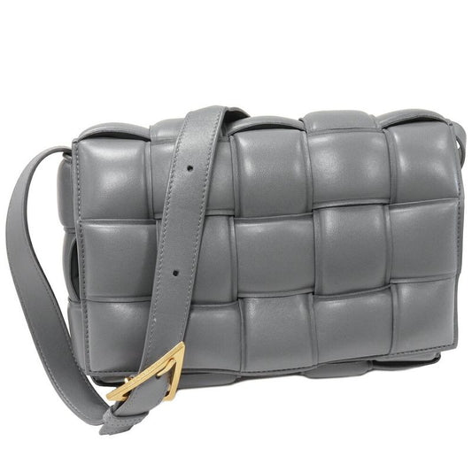 Bottega Veneta Shoulder Bag Small Patted Cassette Lambskin Gray