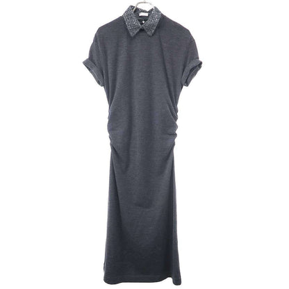 Brunello Cucinelli Spanco Lucara Wool Jersey Dress Gray
