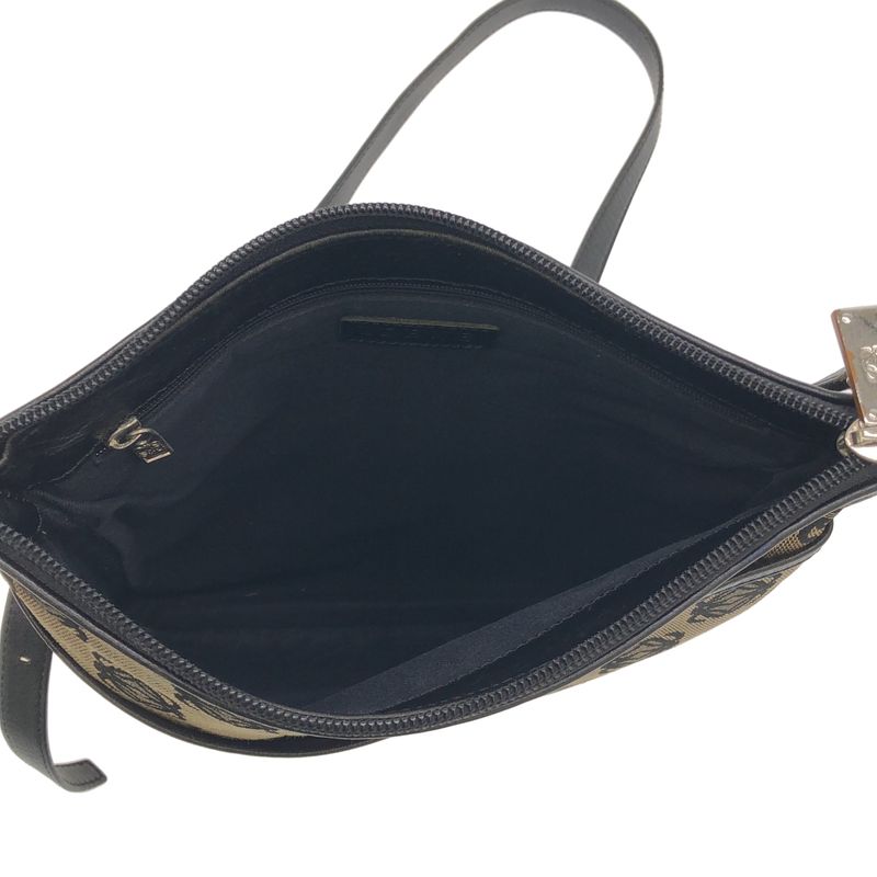 Loewe Anagram Canvas Shoulder Bag Beige Black