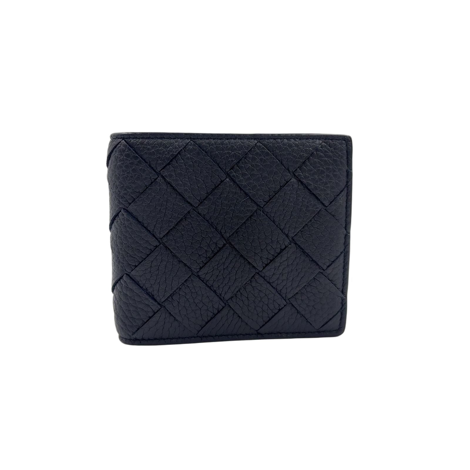 Bottega Veneta Intrecciato Bifold Leather Navy Wallet
