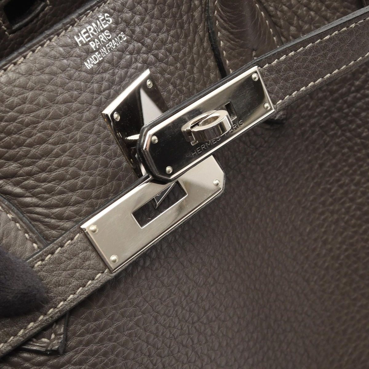 Hermes Handbag Birkin 40 Graphite Leather — view 12
