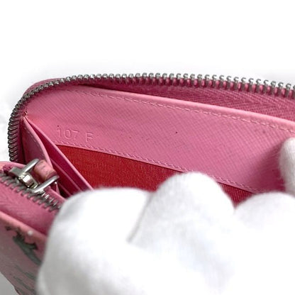 Prada Round Zipper Long Wallet Ec22963 Pink Elephant