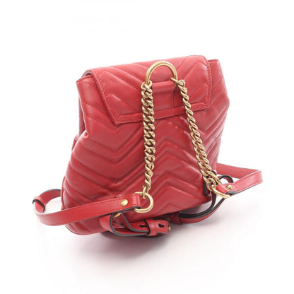 Gucci Backpack GG Marmont Red Leather — view 2