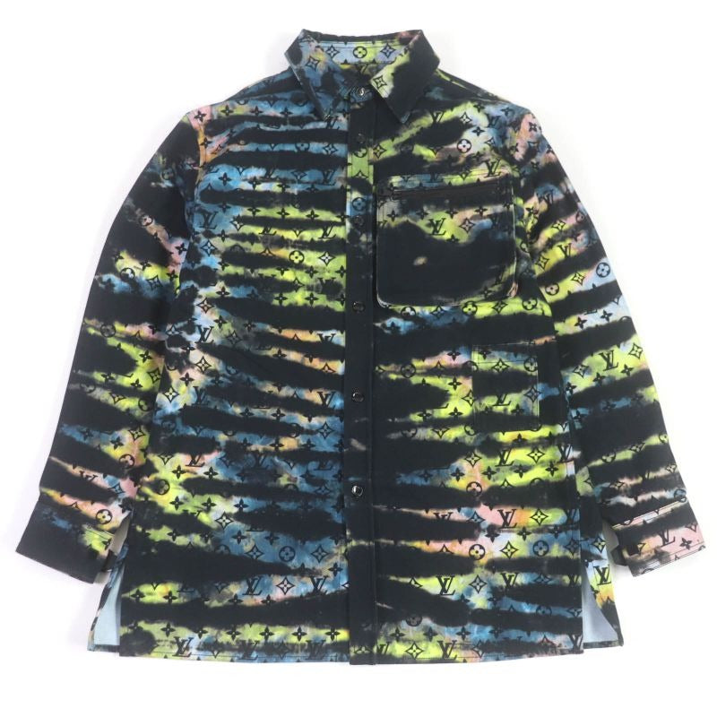 Louis Vuitton 21 AW 1 A9 A3 S Cotton Printed Monogram Tie Dye Denim Shirt