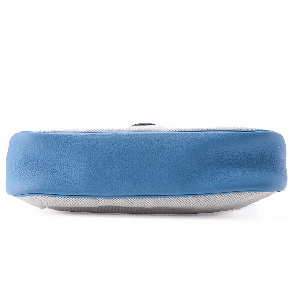 Hermes Christine Shoulder Bag Toile Ash Buffalo Blue Jean (silver Hardware)