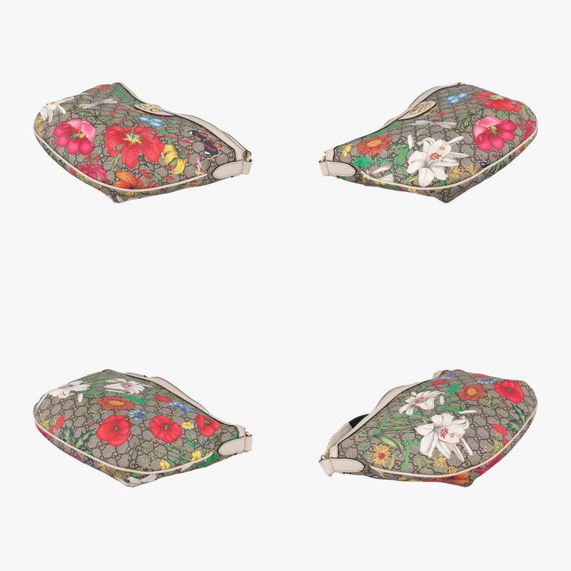 Guccigg Supreme Flora Ophidia White X Beige X Multicolor PVC Coated Canvas