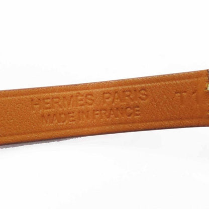 Hermes Rival Mini Gold Hardware Bracelet Bangle Leather Brown T1 With Z