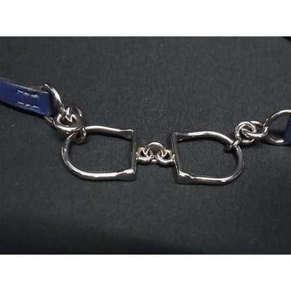 Hermes Choker Ettelier Dubreuil Blue Vorsift Silver Hardware 2 Strand — view 2
