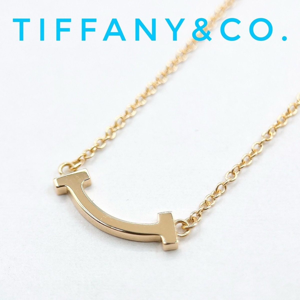 Tiffany & Co T Smile Mini Pink Gold Necklace Cm