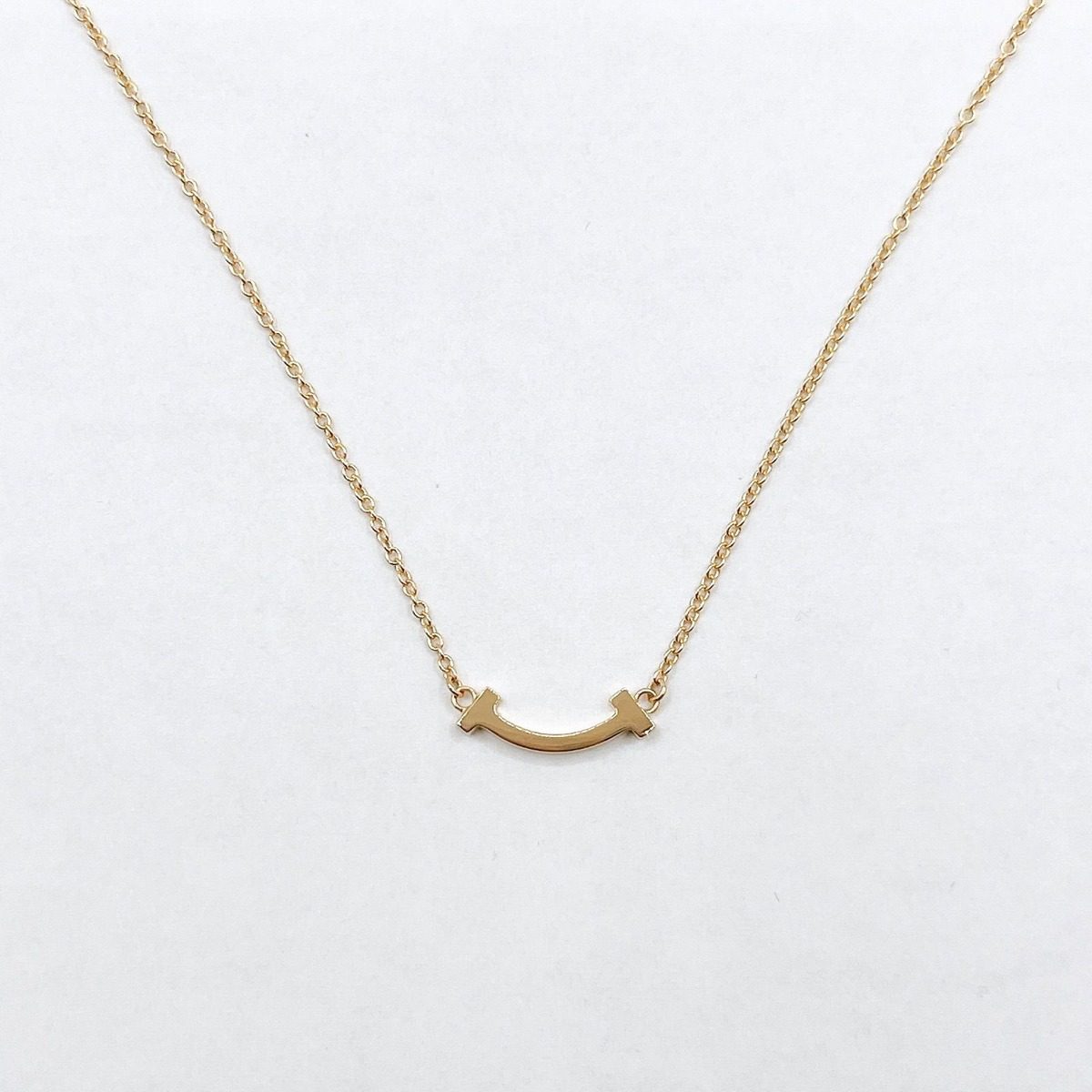 Tiffany & Co T Smile Mini Pink Gold Necklace Cm — view 5