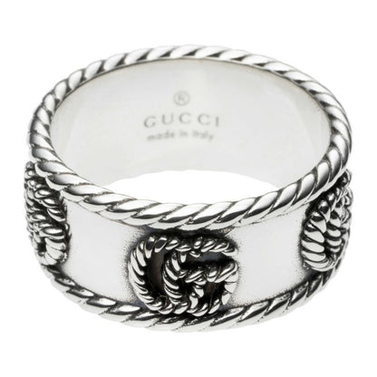 Gucci Ring Double G Silver Black
