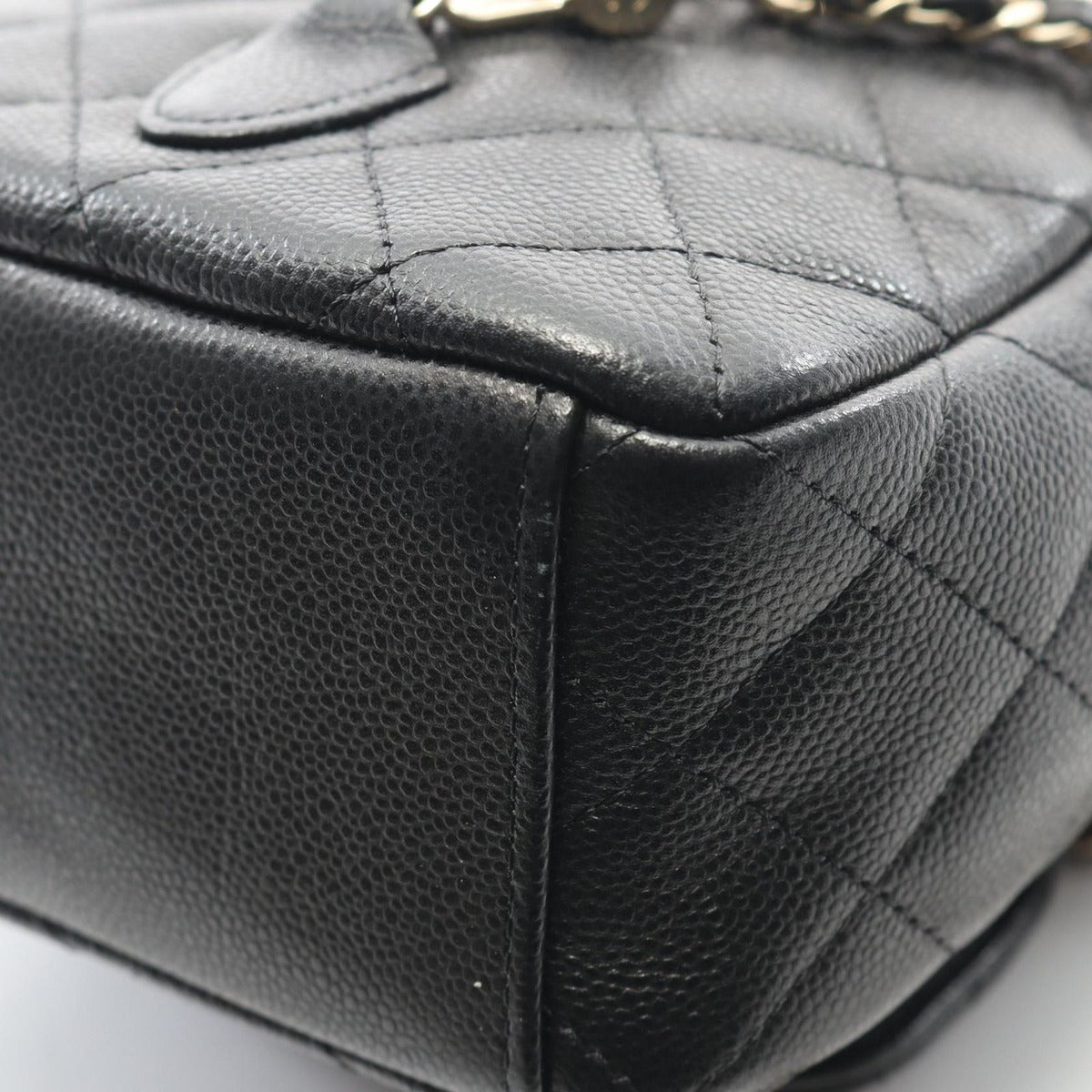 Chanel Backpack Quilted Black Caviar Leather — view 6