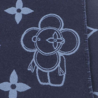 Louis Vuitton 2023 M77129 Scarf Monogram Vivienne Wool Navy Made In Italy