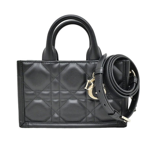 Dior Book Tote Handbag Mini Shoulder Macro Kana Jukafu Black Whp