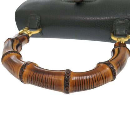 Gucci Bamboo 000 29 0633 Leather Green 2-way Handbag Green 0884 Gucci