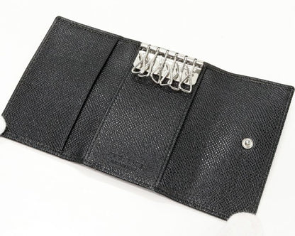 Bulgari 6-ribbon Key Case Classico Grained Calf Leather Black 20234