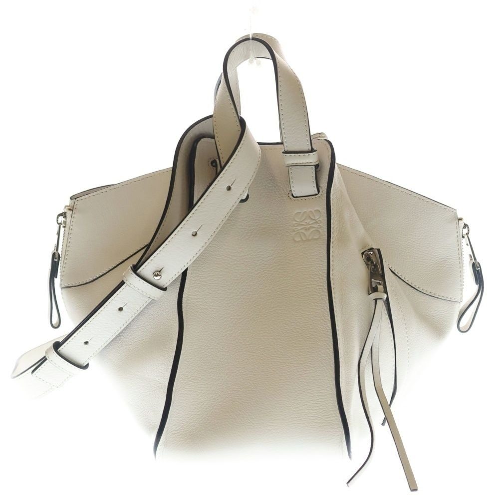 Loewe Hammock Small White Leather Shoulder Bag