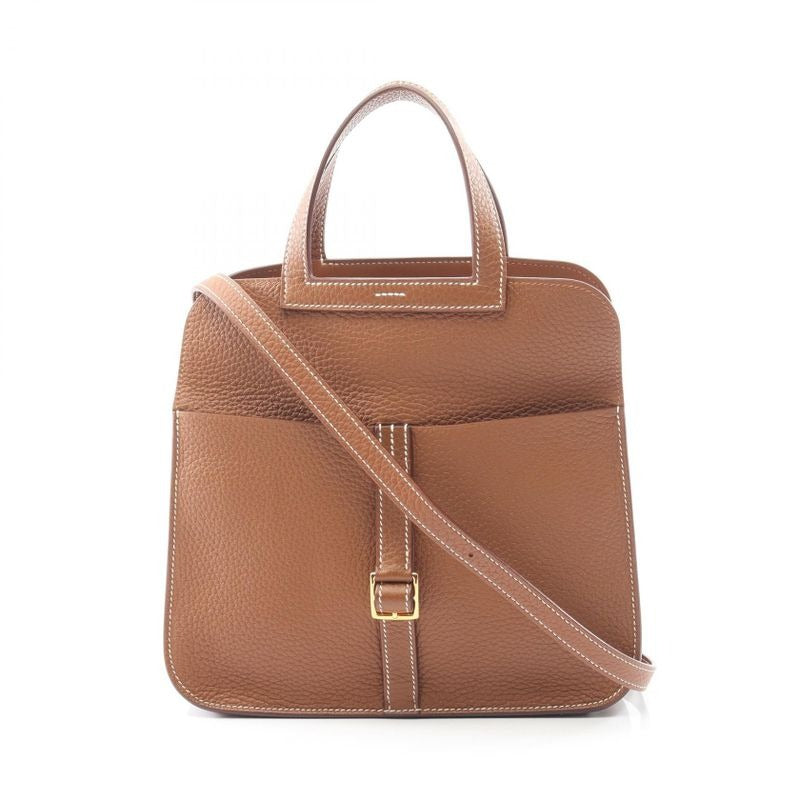 Hermes Handbag Halzan 25 Gold Leather