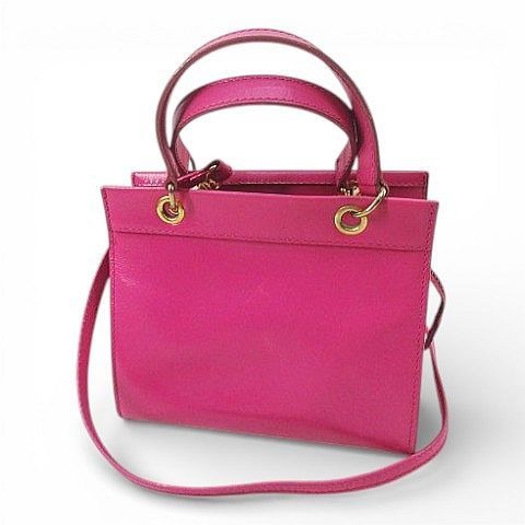 Celine Mini Shoulder Bag Crossbody Gold Pink Leather
