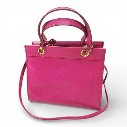 Celine Mini Shoulder Bag Crossbody Gold Pink Leather