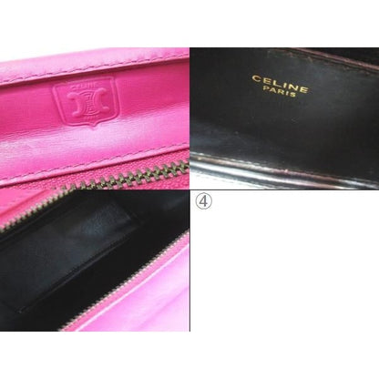 Celine Mini Shoulder Bag Crossbody Gold Pink Leather — view 9