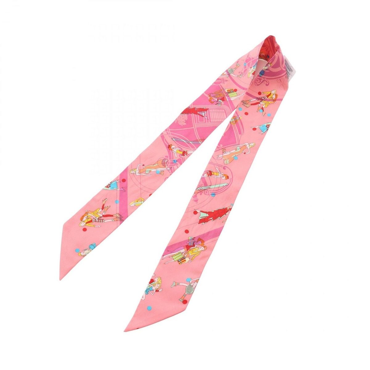 Hermes Scarf Twill Ex Libris les Parisie Pink Silk — view 3