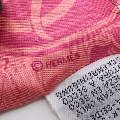 Hermes Scarf Twill Ex Libris les Parisie Pink Silk — view 4