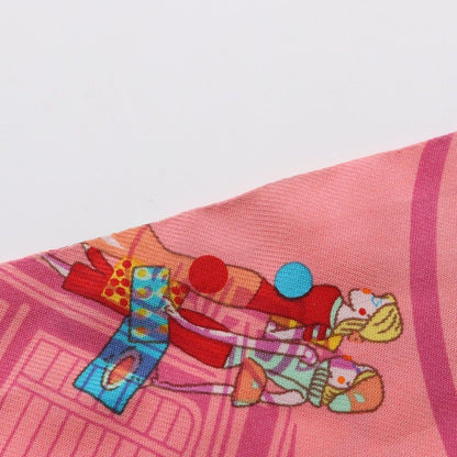 Hermes Scarf Twill Ex Libris les Parisie Pink Silk — view 7