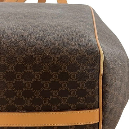 Celine Tote Bag Brown Beige Macadam Excellent Condition PVC Leather