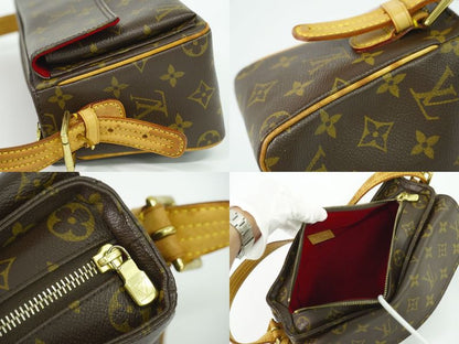 Authentic Louis Vuitton LV Viva Cité MM Monogram Shoulder Bag Handbag Brown