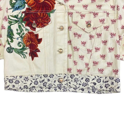 Louis Vuitton Denim Jacket Flja37fx0 Size 34 Yellow Flower Rw212w Fx0 Flja37