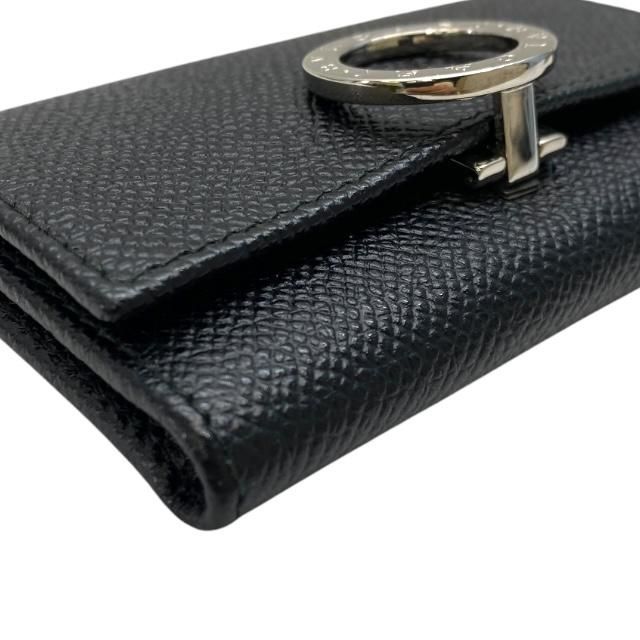 Bvlgari 288156 6-ring Key Case Logo Clip Leather Black