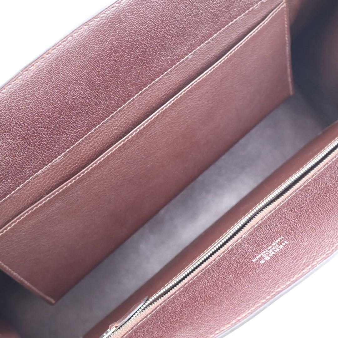 Hermes Tote White Bus GM Leather Brown — view 10