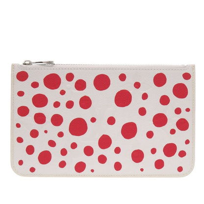 Louis Vuitton Neverfull Pouch Infinity Dot Yayoi Kusama White Red Leather LV
