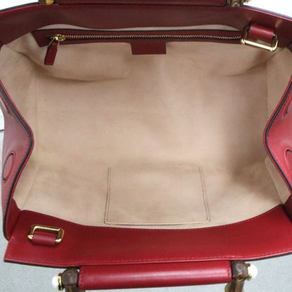 Gucci Bamboo Nimfair Small 2WAY Handbag 453767 Red Leather Shoulder