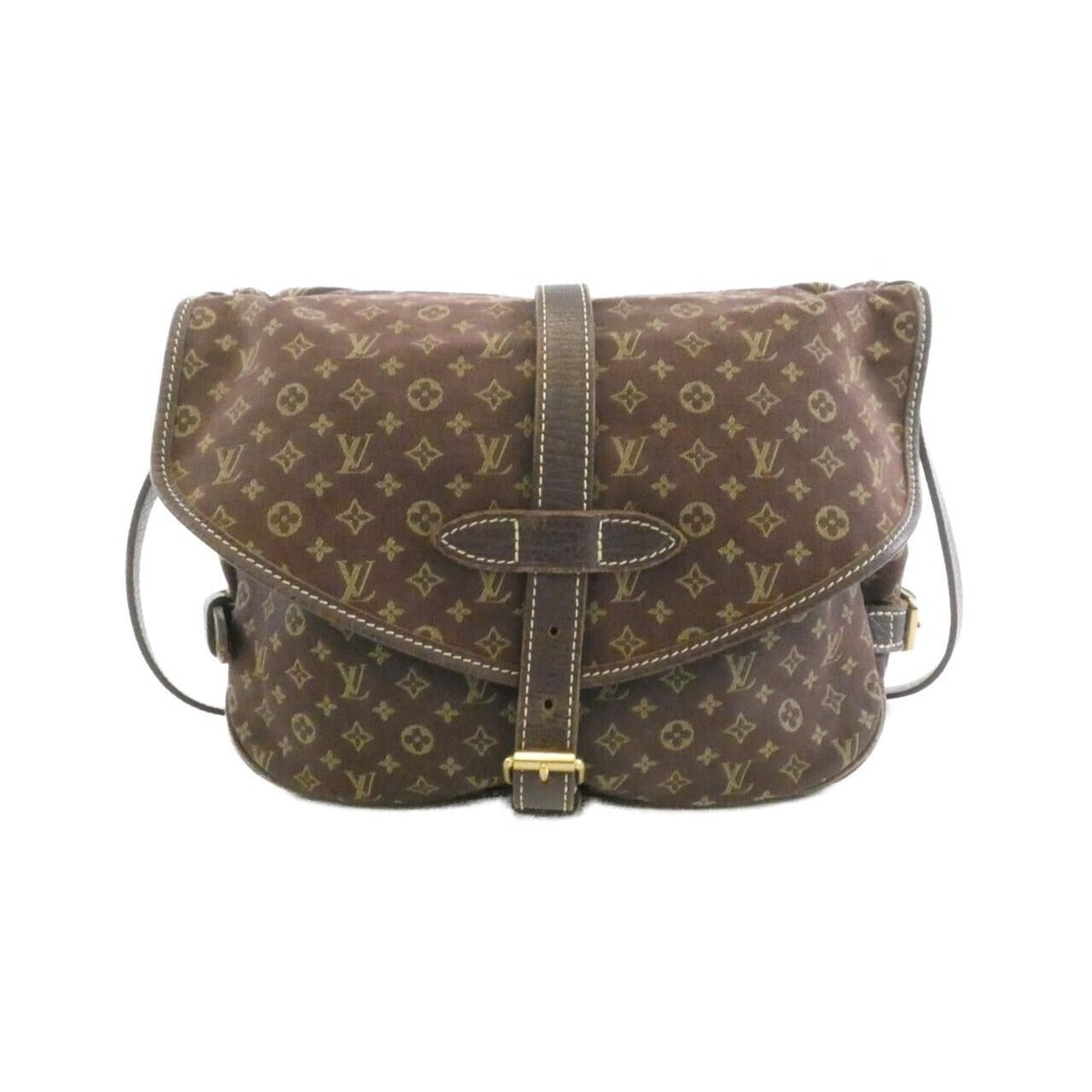 Louis Vuitton Monogram Mini Lin Saumur Shoulder Bag Ebene