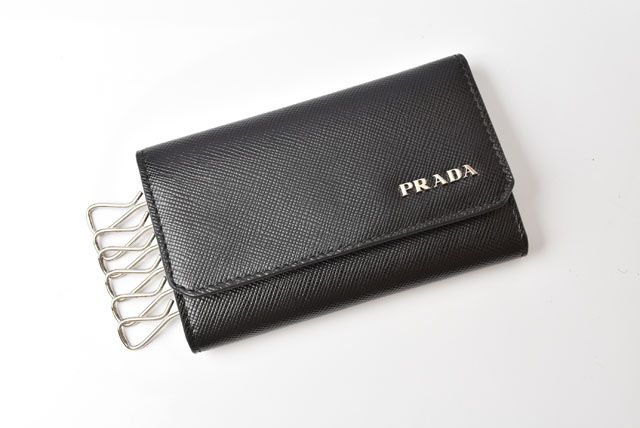 Prada Outlet Key Case Prada Key Holder 2m0025 Saffiano Corner Shape Push